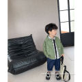 Boys' Leather Autumn Jacket With Stand-Up Collar